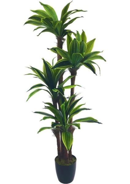 Yapay Plastik Sarı Şeritli Yukka Ağaç 150x60 cm Gerçekçi Görünümlü İç Dış Mekan