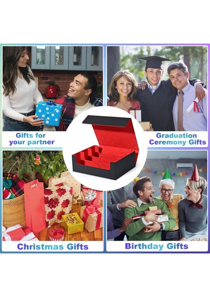 Ticaret Kartları Için Kart Saklama Kutusu, Manyetik Kapatma Kart Sahibinin Üstten Yüklemeli Güverte Kasası Oyun Kartları Kutusu Siyah + Kırmızı (Yurt Dışından) indirimleri