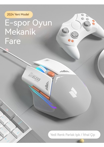 Kablolu Fare Sessiz Mekanik Oyun ve E-Spor Için Özel Fare (Yurt Dışından) fiyatları