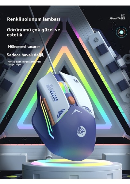 Kablolu Fare Sessiz Mekanik Oyun ve E-Spor Için Özel Fare (Yurt Dışından) modelleri