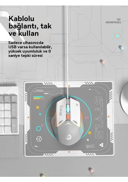 Kablolu Fare Sessiz Mekanik Oyun ve E-Spor Için Özel Fare (Yurt Dışından) fırsatları