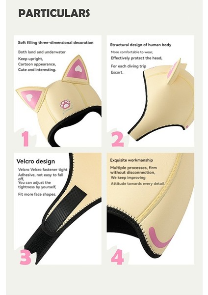 Kadın Kedi Kulaklı Dalış Başlığı Su Geçirmez Şapka Dalgıç Elbisesi Başlıklı Yüzme Başlığı Çene Kayışlı Siyah (Yurt Dışından) modelleri