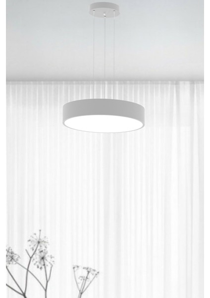 Drum 40CM ( Gri Kasa, Beyaz Işık ) Ledli Modern LED Avize, Salon, Mutfak, Oturma Yatak Odası, Sarkıt fiyatları