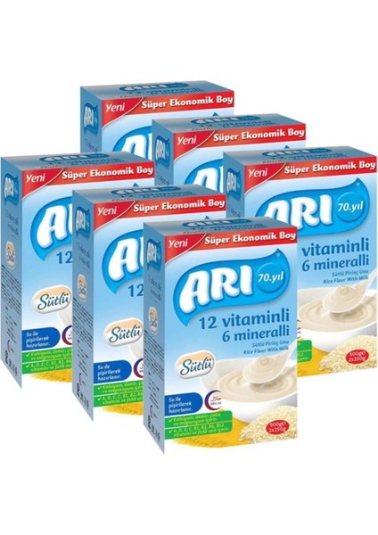 Kaşık Maması 6×500 gr 4 Ay Üzeri Sütlü 12 Vitamin 6 Mineral Takviyeli Türkiye Üretimi