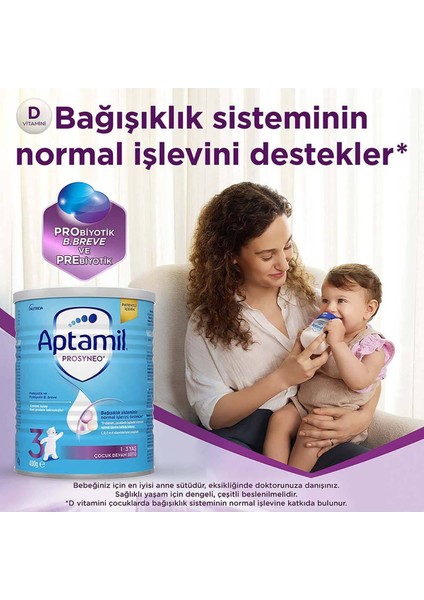 Çocuk Devam Sütü 400 gr 12-24 Ay Hollanda Üretimi Prebiyotik ve Probiyotik Destekli