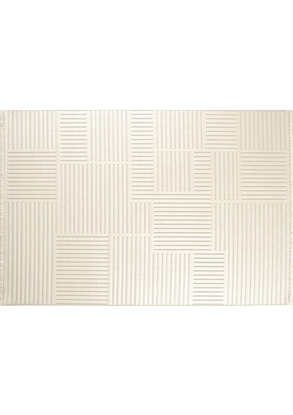 Piyan 9201 Krem Yumuşak Dokulu Salon Antre Mutfak Yatak Odası Halısı Yolluk fırsatları