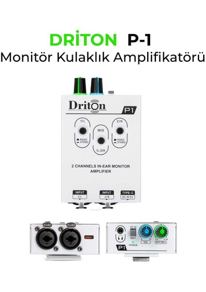 P-1 2 Kanal Monitör Kulaklık Amplikatörü