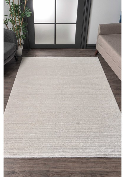 Universal A0296 Krem Uzun Ömürlü Yumuşak Dokulu Salon Mutfak Koridor Oturma Odası Yolluk Halı