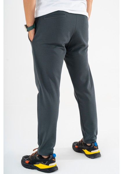 Erkek Füme Jogger Pantolon Bağcıklı Lastikli Bel Rahat Kesim Eşofman Altı indirimleri