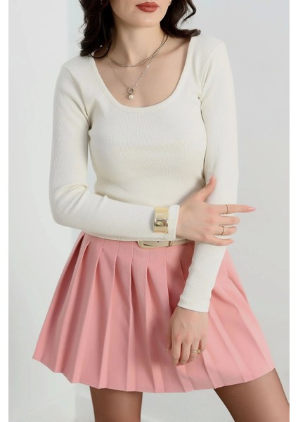 U Yaka Kaşkorse Bluz Beyaz fırsatları