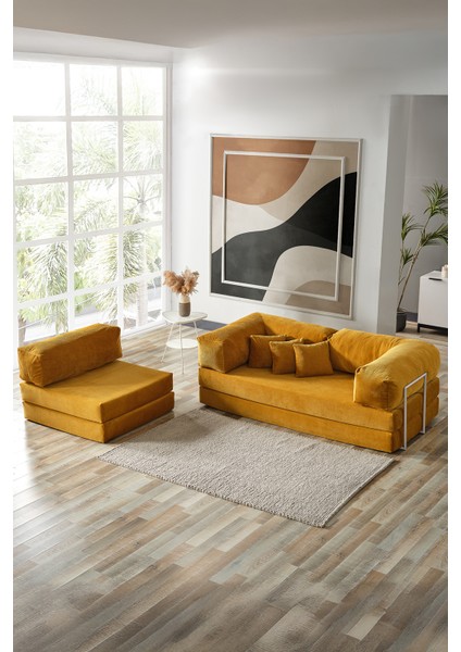 Legom Sera Aktivite Koltuğu Yatak Olabilen Çok Amaçlı Kanepe Koltuk Takımı Hardal modelleri