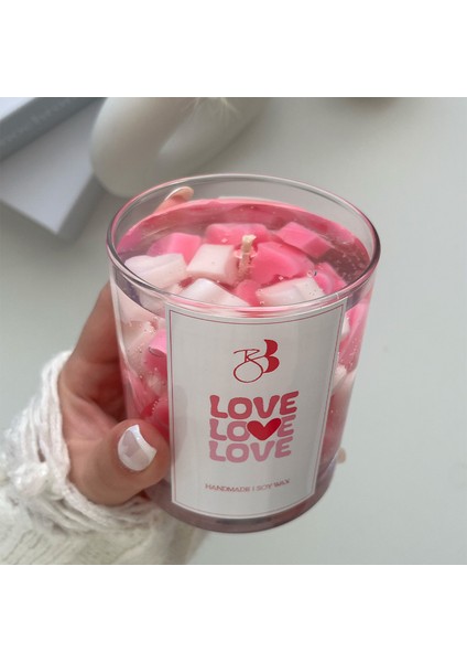 Aşk Büyüsü Kokulu El Yapımı Pembe Kalpli Dekorasyon Jel Mumu fiyatları