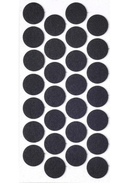 Siyah Renk, 28'li Yapışkanlı Keçe Sandalye, Masa, Koltuk Altı Parke Koruma Keçesi, Yuvarlak, 28MM