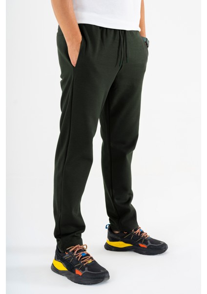 Erkek Haki Jogger Pantolon Bağcıklı Lastikli Bel Rahat Kesim Eşofman Altı modelleri