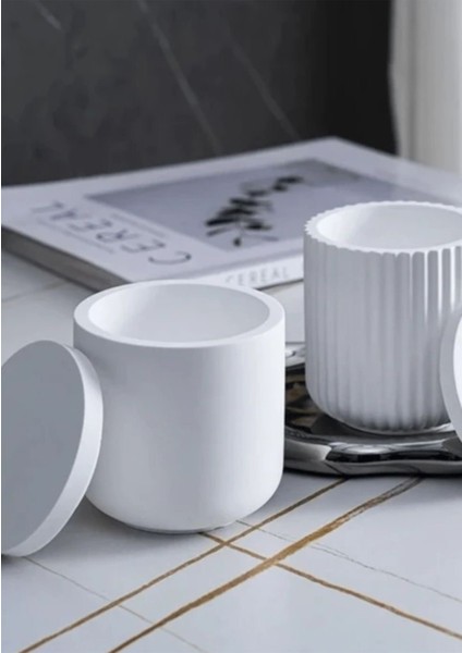 Beyaz Yuvarlak Minimal Kapaklı Dekor Kutu fiyatları