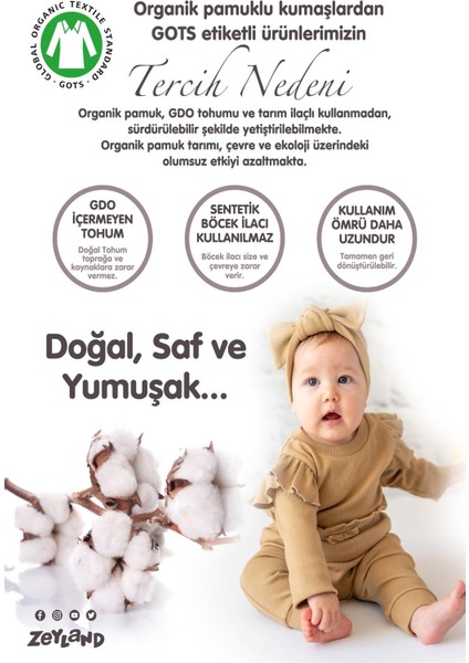 Gots Sertifikalı Organik Sweatshirt ve Pantolon Takım (0-4yaş)