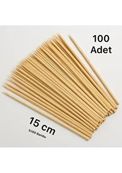 Çöp Şiş %100 Bambu Çöp Şiş 15 cm (2,5mm) 100 Adet
