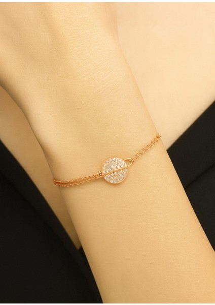 Gezegen Model Rose Renk Bayan Gümüş Bileklik