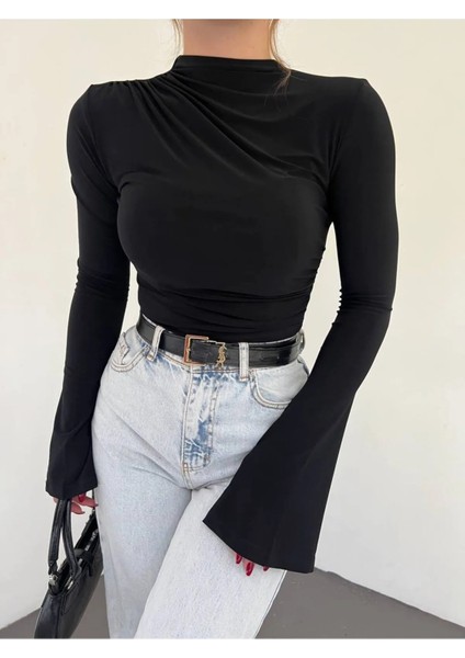 Büzgülü Ispanyol Kol Bluz