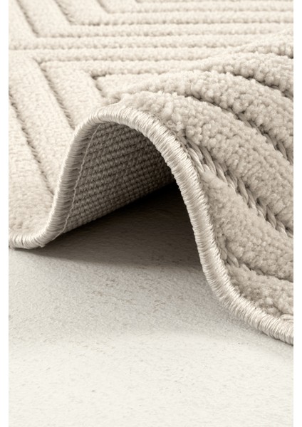 Piyan 9208 Bej Yumuşak Dokulu Salon Antre Mutfak Yatak Odası Halısı Yolluk