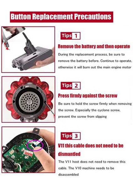 2x Tetik Anahtarı Düğmesi Dyson V10 Vakum Süpürge Için Yükseltildi Tornavidalarla Vakum Süpürge Ağır Dereceli Değiştirme Tetikleme Düğmesi (Yurt Dışından) indirimleri