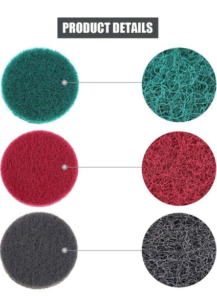 64PCS 4 Inç Matkap Güç Fırçası Kiremit Yıkıcı Ovma Pedi Temizleme Kiti 4 Inç Disk Ped Tutucu 3 Farklı Sertlik (Yurt Dışından) modelleri