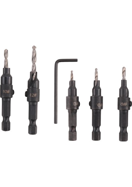 5pcs Ahşap Işleme Deliği Açıcı Seti Altıgen Vida Donanım Araçları Konuşma Matkap Matkap Matkap Matkap Ahl Matkap Deliği Rayb (Yurt Dışından) modelleri