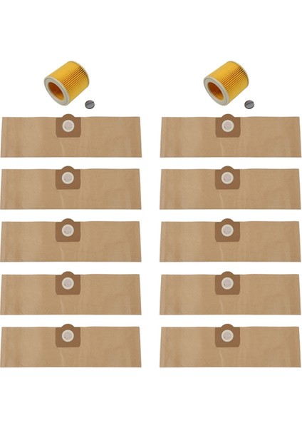 10PCS Toz Torbası 2pcs Karcher Wd3 Için Filtre Premium Wd 3.300 M Wd 3.200 WD3.500 P 6,959-130 Vakum Süpürge (Yurt Dışından)