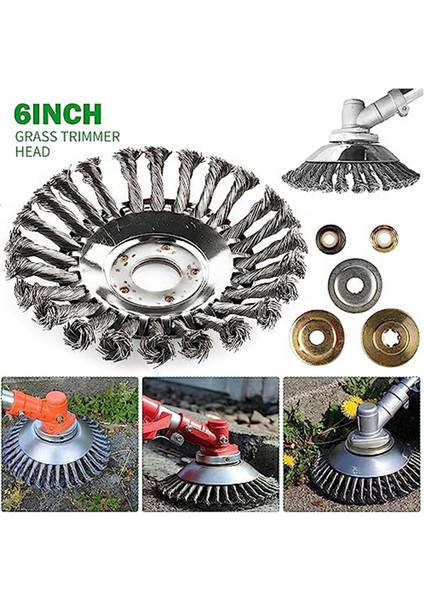 6 Inç Döner Ot Fırçası, Kesici Düzeltici Kafa Seti, Yedek Çim Biçme Makinesi Tepsisi Için Evrensel Adaptör Kiti ile (Yurt Dışından) fiyatları