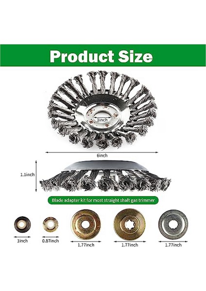 6 Inç Döner Ot Fırçası, Kesici Düzeltici Kafa Seti, Yedek Çim Biçme Makinesi Tepsisi Için Evrensel Adaptör Kiti ile (Yurt Dışından) fırsatları