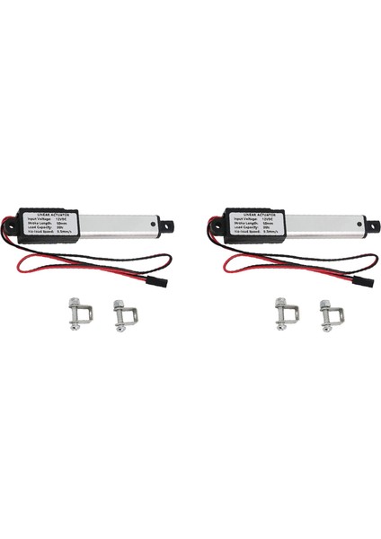 2x Mikro-Lineer Aktüatör, 2 Inç Strok, 90N/20.3LB, Hız 9.5mm/s Elektrikli Su Geçirmez Aktüatör Motor Doğrusal Aktüatör 12V (Yurt Dışından)