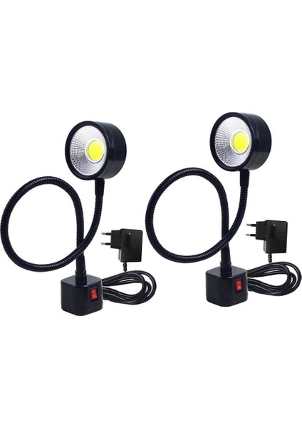 2x LED Iş Işığı Manyetik Base Goopeneck Lambası 220V 5W Torna Frezeleme Matkabı Pres Endüstriyel Aydınlatma, Ab Fiş (Yurt Dışından)