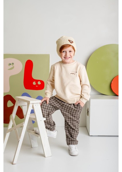 Erkek Bebek Sweatshirt ve Pantolon Takım - Kahve modelleri