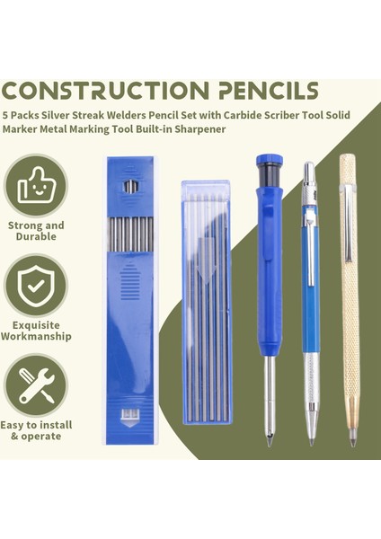 5 Paket Karbür Scriber Alet Katı Işaretleyici Metal Işaretleme Aleti Yerleşik Kalemle (Yurt Dışından) indirimleri