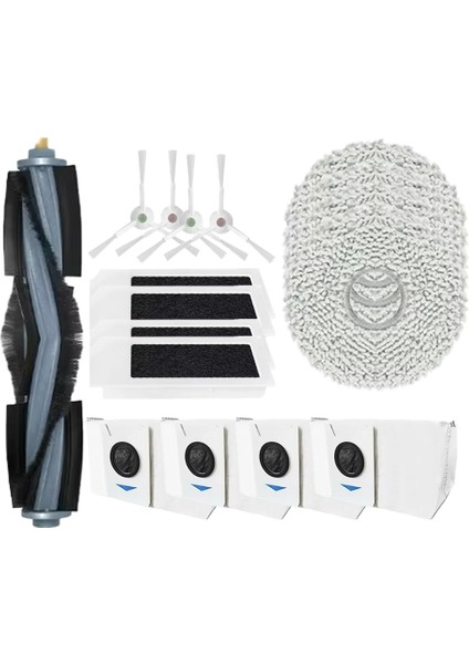 Ecovacs Deebot X1S Pro / T10S Pro Ana Yan Fırça Hepa Filtre Mop Bez Rag Aksesuarları Yedek Yedek Parçalar (Yurt Dışından)