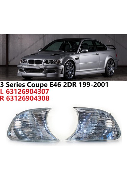 2x Açık Işaretçi Sinyali Yanıp Sönen Köşe Park Park Lambası Bmw E46 3 Serisi Coupe 1999-2001 63126904307 63126904308 (Yurt Dışından) fiyatları