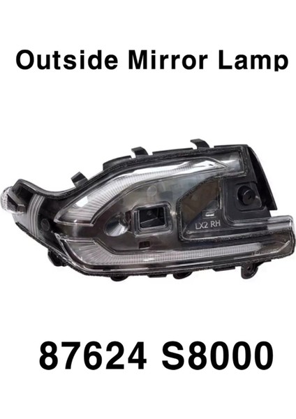 87614S8000 Araba Dış Kapı Aynası Lambası Tersine Dönen Ayna Yan Lambası Hyundai Palisade 2020-2021 Sol (Yurt Dışından)