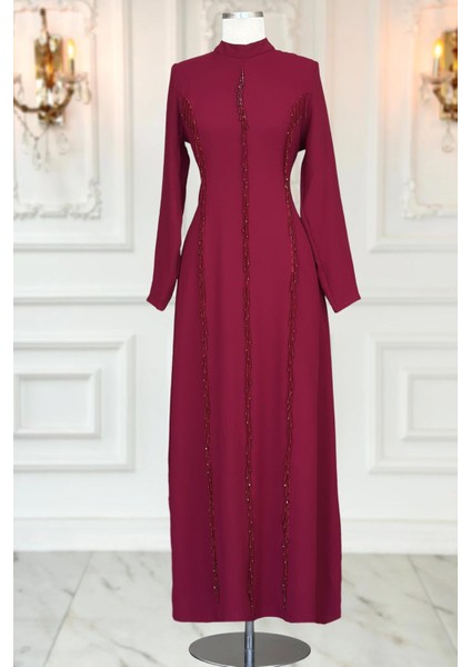 Tuna Abiye Elbise Bordo