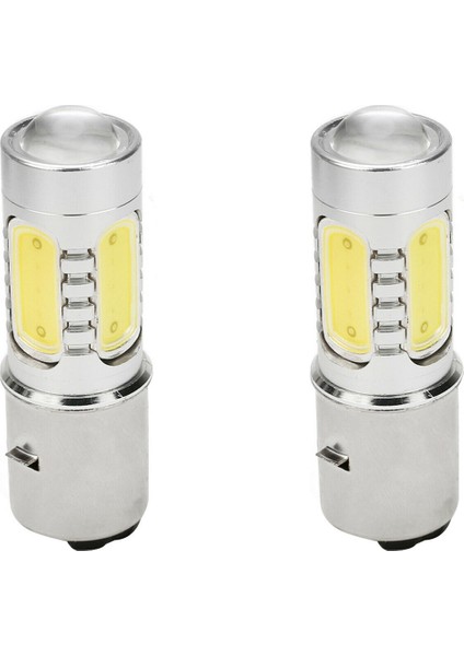 2x Motosiklet Far 12V H6 BA20D 4 Cob LED Beyaz Ampul Işığı Moped Atv Farına Uygun (Yurt Dışından)