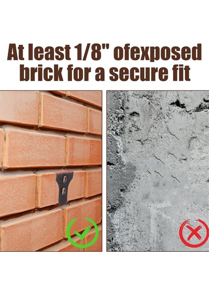 20PCS Tuğla Kanca Klipsleri, Açık Havada Asmak Için Çelik Tuğla Askı, 2-1/4in Ila 2-3/8 Inç Yüksekliğinde Ağır Hizmet Tipi Tuğla Duvar Askıları (Yurt Dışından) fırsatları