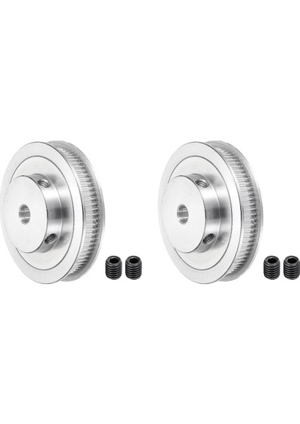 2x 80 Diş 8mm Delik Zamanlama Kasnağı, Alüminyum Senkron Tekerlek Gümüş M5 Vida 3D Yazıcı Kemeri Için (Yurt Dışından)
