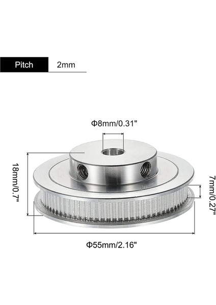 2x 80 Diş 8mm Delik Zamanlama Kasnağı, Alüminyum Senkron Tekerlek Gümüş M5 Vida 3D Yazıcı Kemeri Için (Yurt Dışından) fiyatları
