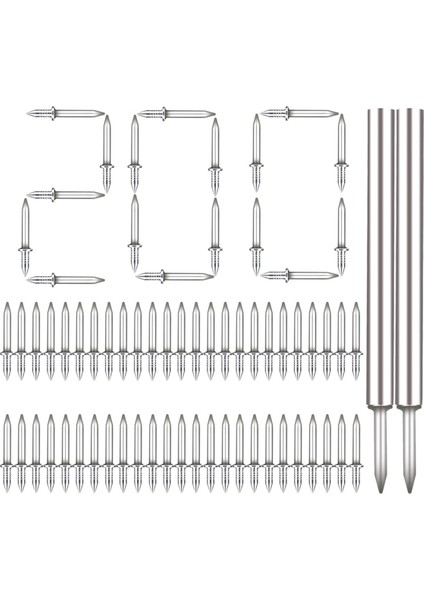200PCS Süpürgelik Kesintisiz Tırnaklar Çift Başlı Vida, Süpürgelik Hattı Manşon Alet ile Özel Görünmez Güvenlik Tırnakları (Yurt Dışından)