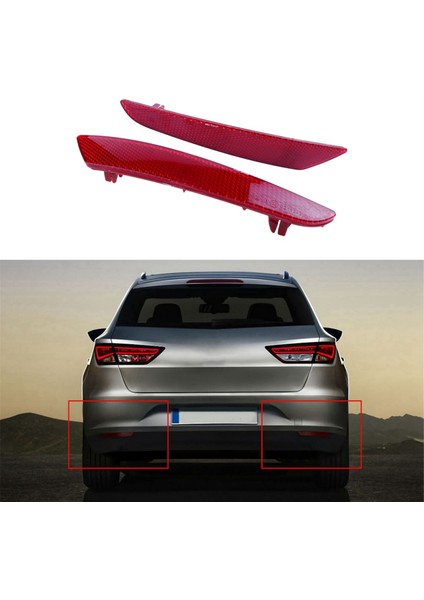 Seat Için Leon Stylance 2013-2019 Arka Tampon Reflektörü Hafif Kırmızı Lens Kapağı L &amp; R (Yurt Dışından) modelleri