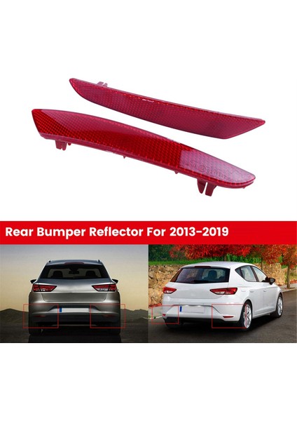 Seat Için Leon Stylance 2013-2019 Arka Tampon Reflektörü Hafif Kırmızı Lens Kapağı L &amp; R (Yurt Dışından) fırsatları
