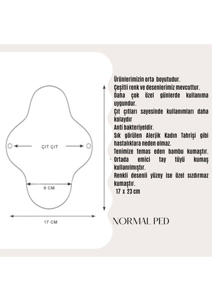Bambu Yenii Yıkanabilir Doğal Kadın Pedi 6'lı (Normal) - Fırsat Set fırsatları
