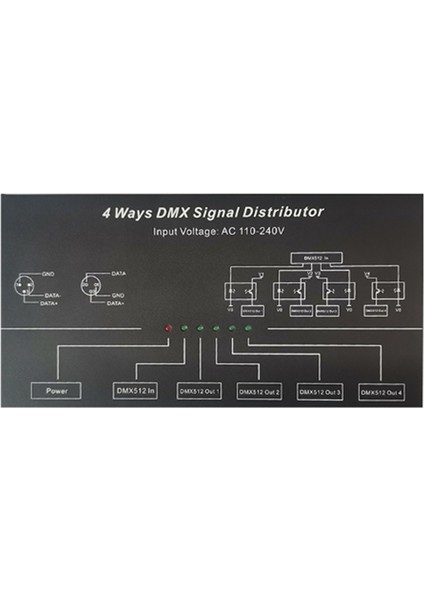 AC100V-240V Giriş DMX512 1 Ila 4 Hub Dmx Sinyal Tekrarlayıcı Ayırıcı 4 Xlr-3 Çıktı Distribütörü Güç Amplifikatörü Ab Fişi (Yurt Dışından)