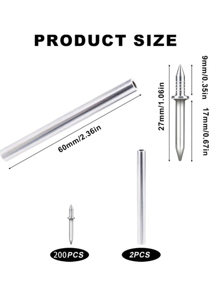 200PCS Süpürgelik Kesintisiz Tırnaklar Çift Başlı Vida, Süpürgelik Hattı Manşon Alet ile Özel Görünmez Güvenlik Tırnakları (Yurt Dışından) indirimleri