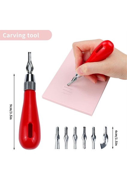 Baskı ve Diğer El Sanatları Için Kesici Aletler ve Kauçuk Brayer Silindiri ile 5 Paket Kauçuk Blok Damga Oyma Blokları (Yurt Dışından) fiyatları