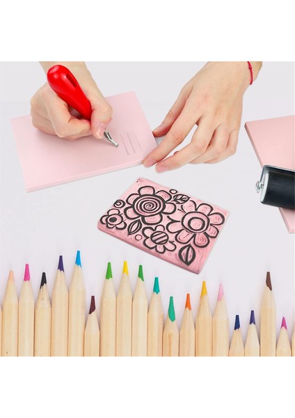 Baskı ve Diğer El Sanatları Için Kesici Aletler ve Kauçuk Brayer Silindiri ile 5 Paket Kauçuk Blok Damga Oyma Blokları (Yurt Dışından) indirimleri